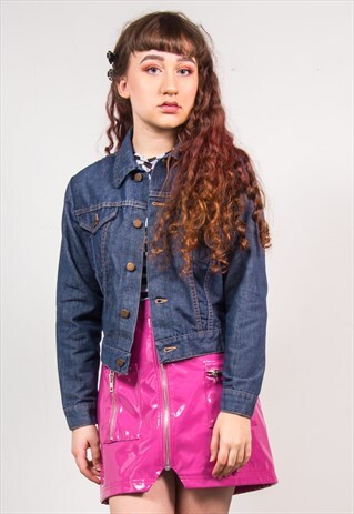 VINTAGE 90'S WRANGLER DARK BLUE DENIM JACKET