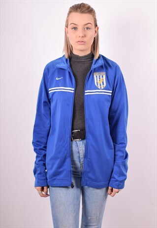 NIKE WOMENS VINTAGE TRACKSUIT TOP JACKET MEDIUM BLUE 90S