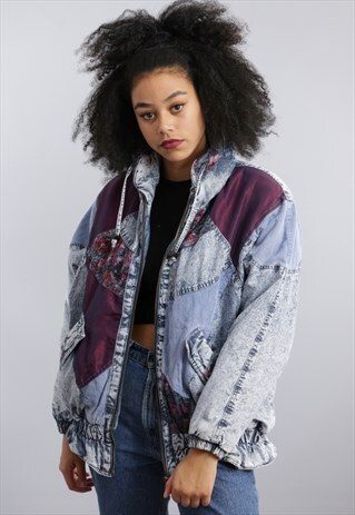 VINTAGE ACID WASH DENIM JACKET X81