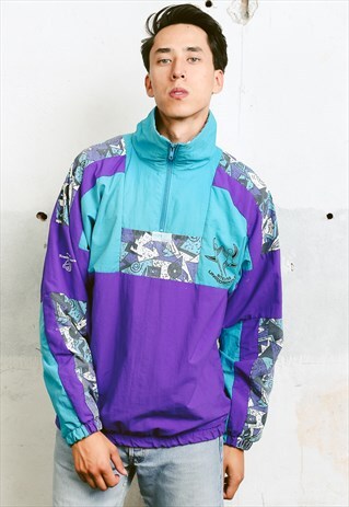 VINTAGE 90S WINDBREAKER 1/4 ZIP JACKET