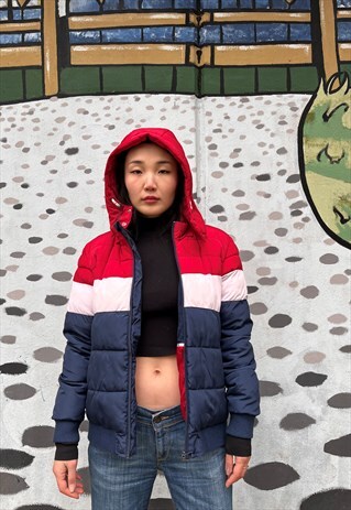 VINTAGE LEVI'S 90S PUFFER JACKET HOODIED AND LOGO