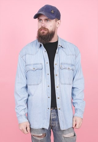 VINTAGE BLUE DENIM SHIRT /R12464