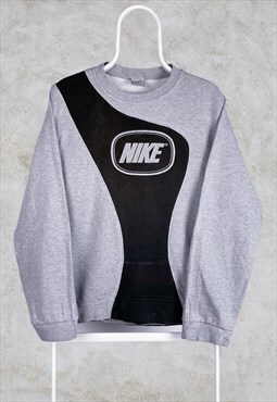 Vintage Reworked Nike Sweatshirt Spell Out Embroidered Small