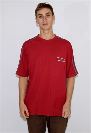 VINTAGE 90S RED ADIDAS SHORT SLEEVE T SHIRT