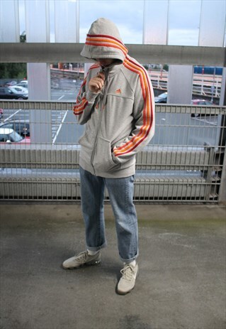 ADIDAS MULTI STRIPE ZIP UP HOODIE