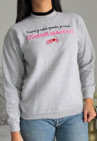 GRAY EMBROIDERED SWEATSHIRT
