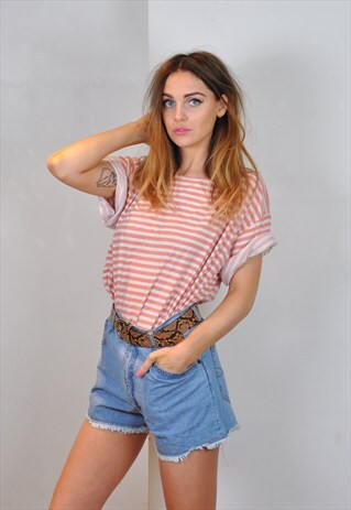 VINTAGE OVERSIZED STRIPED PASTEL T SHIRT