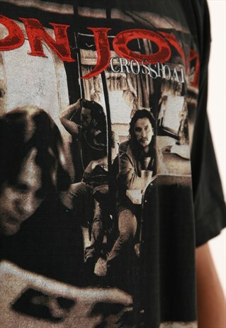 VINTAGE OLDSCHOOL BON JOVI CROSSROAD COTTON T-SHIRT 15411