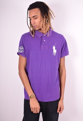 POLO RALPH LAUREN MENS VINTAGE POLO SHIRT XL PURPLE 90'S