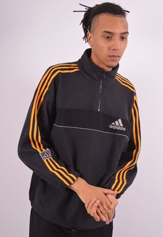 VINTAGE ADIDAS FLEECE JUMPER BLACK