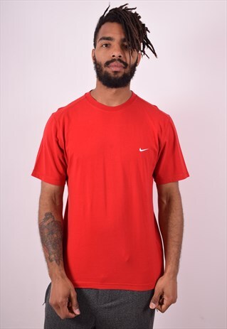NIKE MENS VINTAGE T-SHIRT TOP MEDIUM RED 90S