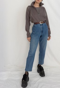 High-waisted vintage elastic jeans