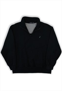 Nautica Black 1/4 Zip Sweatshirt Mens