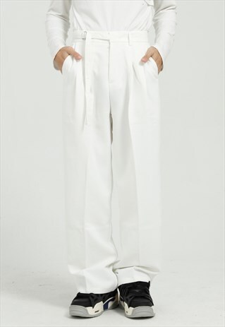 KALODIS LOOSE SOLID COLOR CASUAL TROUSERS