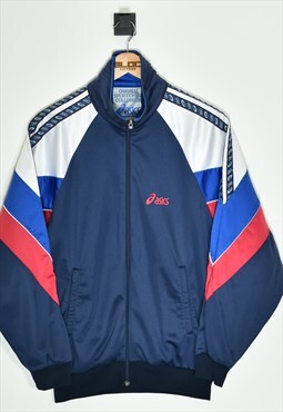 Vintage Asics Tracksuit Top Blue Small