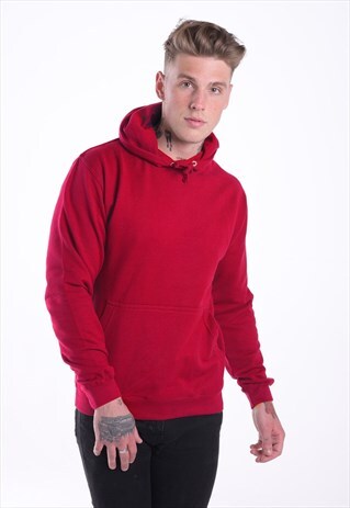 ESSENTIAL BLANK PULLOVER HOODY - FIRE BRIGHT RED