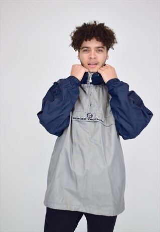 VINTAGE 90'S NAVY AND GREY SERGIO TACCHINI JACKET