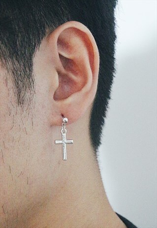 STUDS CROSS DROP EARRINGS