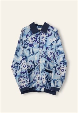 Vintage  Jacket Flowers in Blue L