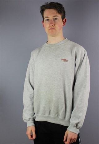 VINTAGE UMBRO SWEATSHIRT IN GREY WITH EMBROIDERY