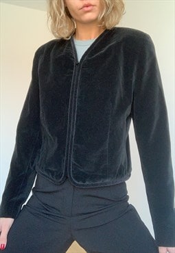 Black Velvet Sporty Blazer Jacket