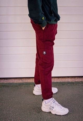 HANDMADE TROUSERS IN BURGUNDY WITH CORDUROY FABRIC