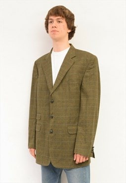 DAKS Signature Men UK 44 Wool Tweed Blazer herringbone Coat