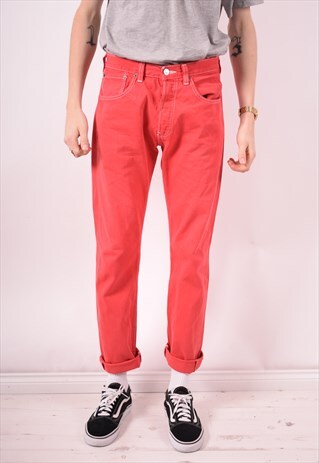 LEVI'S 501 MENS VINTAGE JEANS W32 L31 RED 90S