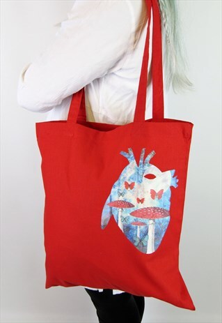 FAIRY HEART RED TOTE BAG