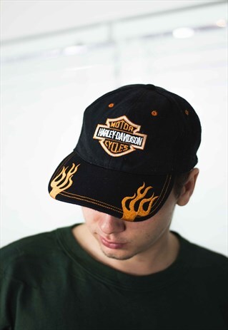 VINTAGE HARLEY DAVIDSON HAT CAP LOGO 90S X 2.7