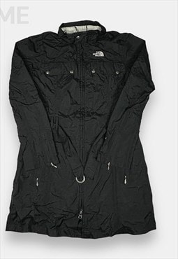 The North Face vintage black long rain jacket womans size M