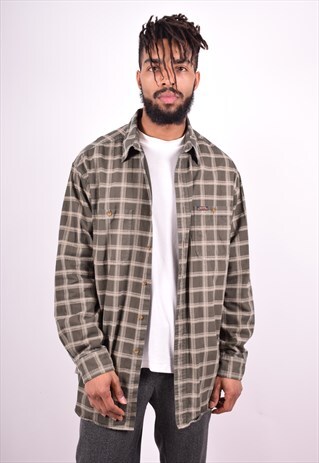 CHAPS RALPH LAUREN MENS VINTAGE SHIRT LARGE GREEN CHECK 90'S