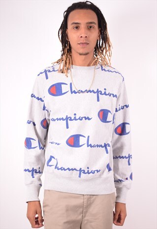 CHAMPION MENS VINTAGE SWEATSHIRT JUMPER XL GREY 90S