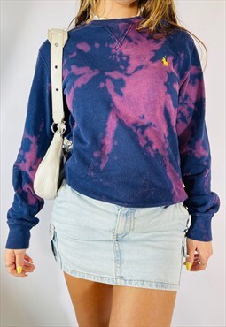 Vintage 90s Ralph Lauren Tie Dye Embroidered Sweatshirt