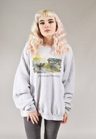 VINTAGE PENNSYLVANIA SWEATSHIRT GREY