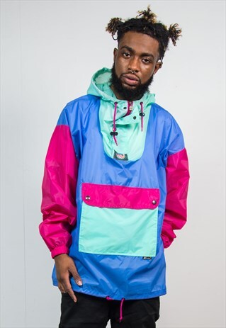 K-WAY WATERPROOF QUARTER ZIP CAGOULE JACKET