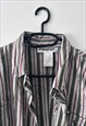 STRIPED COTTON CASUAL SUMMER SHIRT LARGE