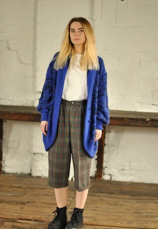 VINTAGE 80S PATTERNED OVERSIZED COATIGAN CARDIGAN
