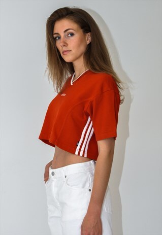 VINTAGE RETRO RED ADIDAS CROP TOP VEST