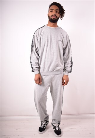 CHAMPION MENS VINTAGE FULL TRACKSUIT XL GREY 90S