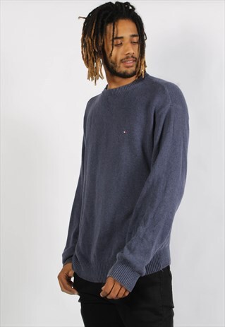 VINTAGE TOMMY HILFIGER KNITTED SWEATSHIRT BLUE