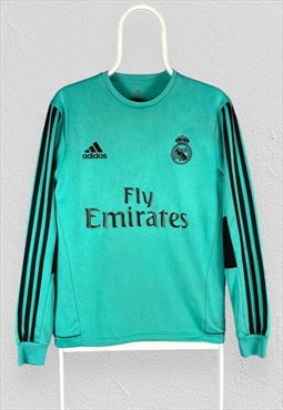 Real Madrid 2017-2018 Training Sweatshirt Green Mens Medium