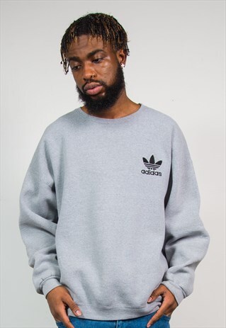 90'S VINTAGE ADIDAS GREY SWEATSHIRT SWEATER