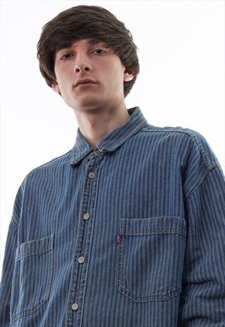VINTAGE LEVIS DENIM JEANS 90S BLUE STRIPED