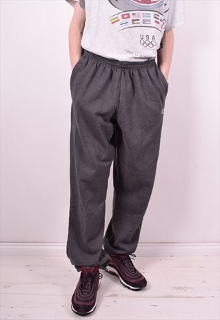 CHAMPION MENS VINTAGE TRACKSUIT TROUSERS W36 L33 BLACK 90'S