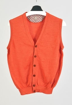 Vintage 90s wool vest in orange