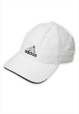 Retro Adidas Logo White Baseball Cap Mens