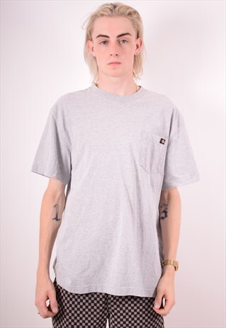 DICKIES MENS VINTAGE T-SHIRT TOP LARGE GREY 90S