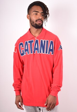 ROBE DI KAPPA MENS VINTAGE POLO SHIRT LONG SLEEVE XL RED 90S