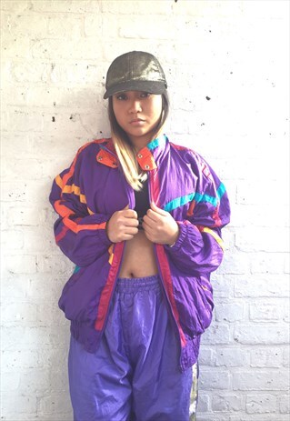 PRINTED SILKY WINDBREAKER/SHELL/BOMBER JACKET (1990'S)